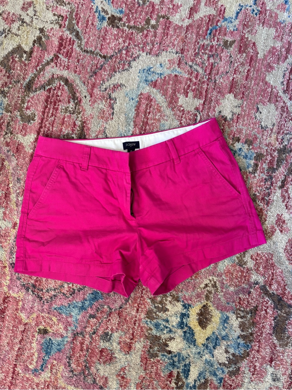 J. Crew Hot Pink High-Waist Chino Shorts